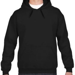 Sample image of plain black Gildan 18500 Pull-on hoodie